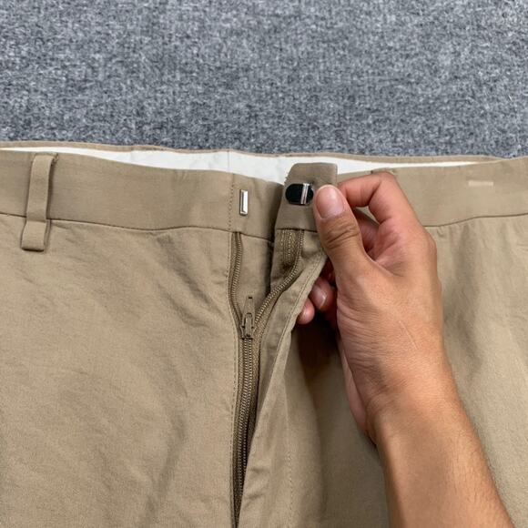 J Crew Pants Mens 34 Parchment Cotton Blend Ludlow SLIM Stretch Chino Flat Front - Picture 4 of 12